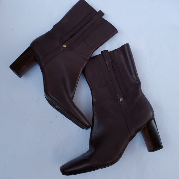 Nine West Shoes - Nine West leather boots block heel Size 7m